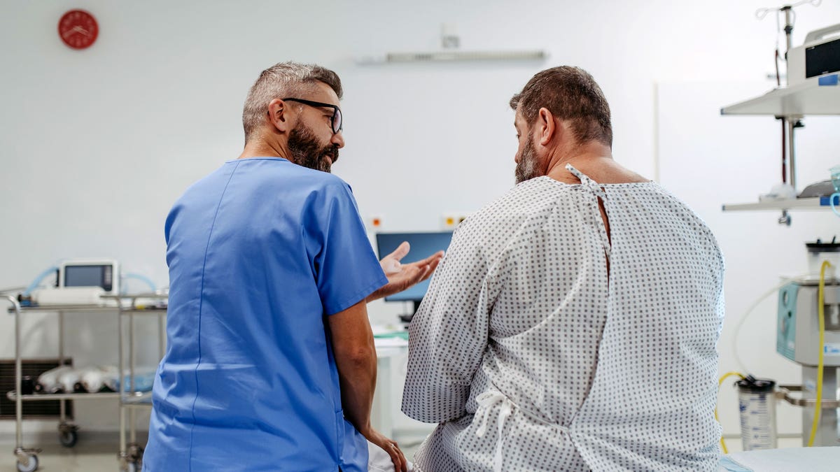 Patient with overweight to the doctor